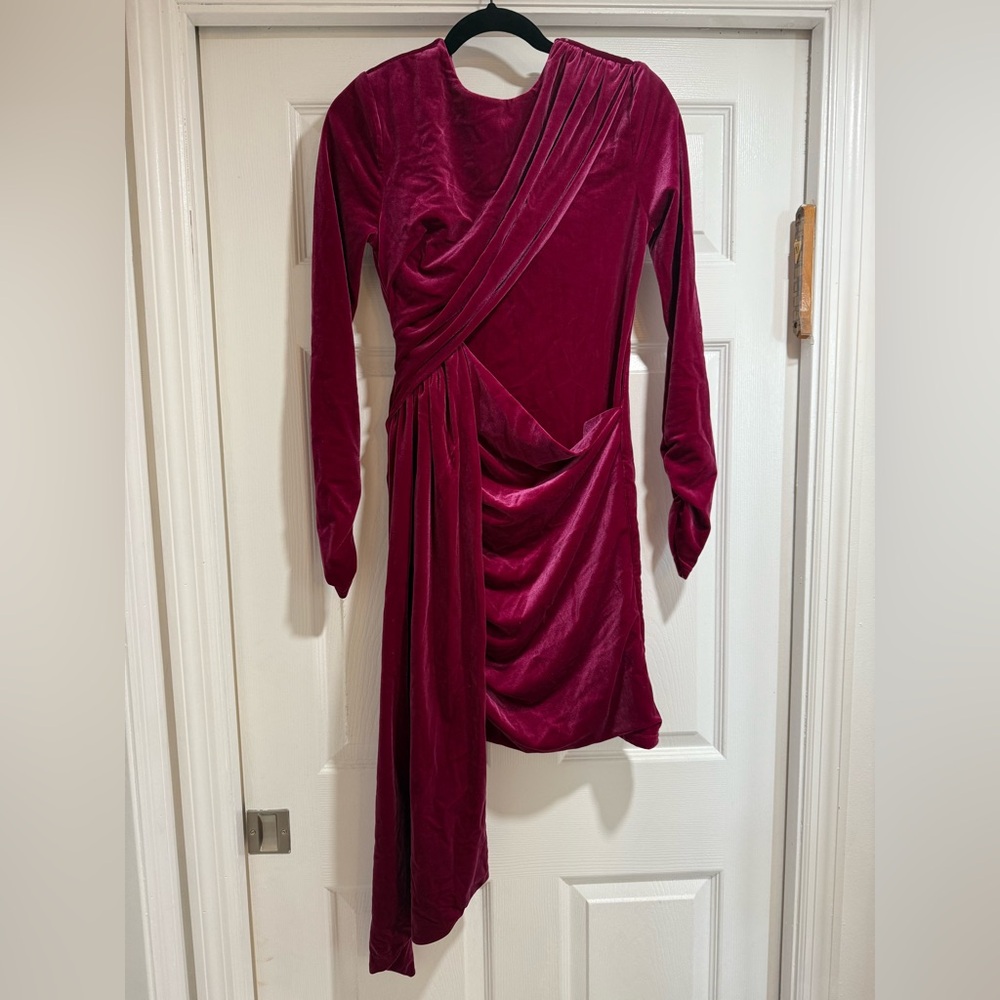 Elegant Velvet Burgundy Dress